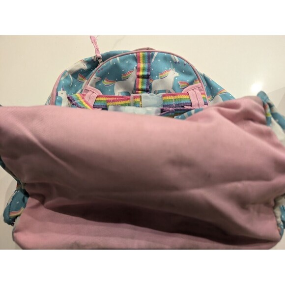 Pottery Barn Kids Mackenzie Backpack Aqua Unicorn Rainbow Parade Pink - Picture 5 of 7